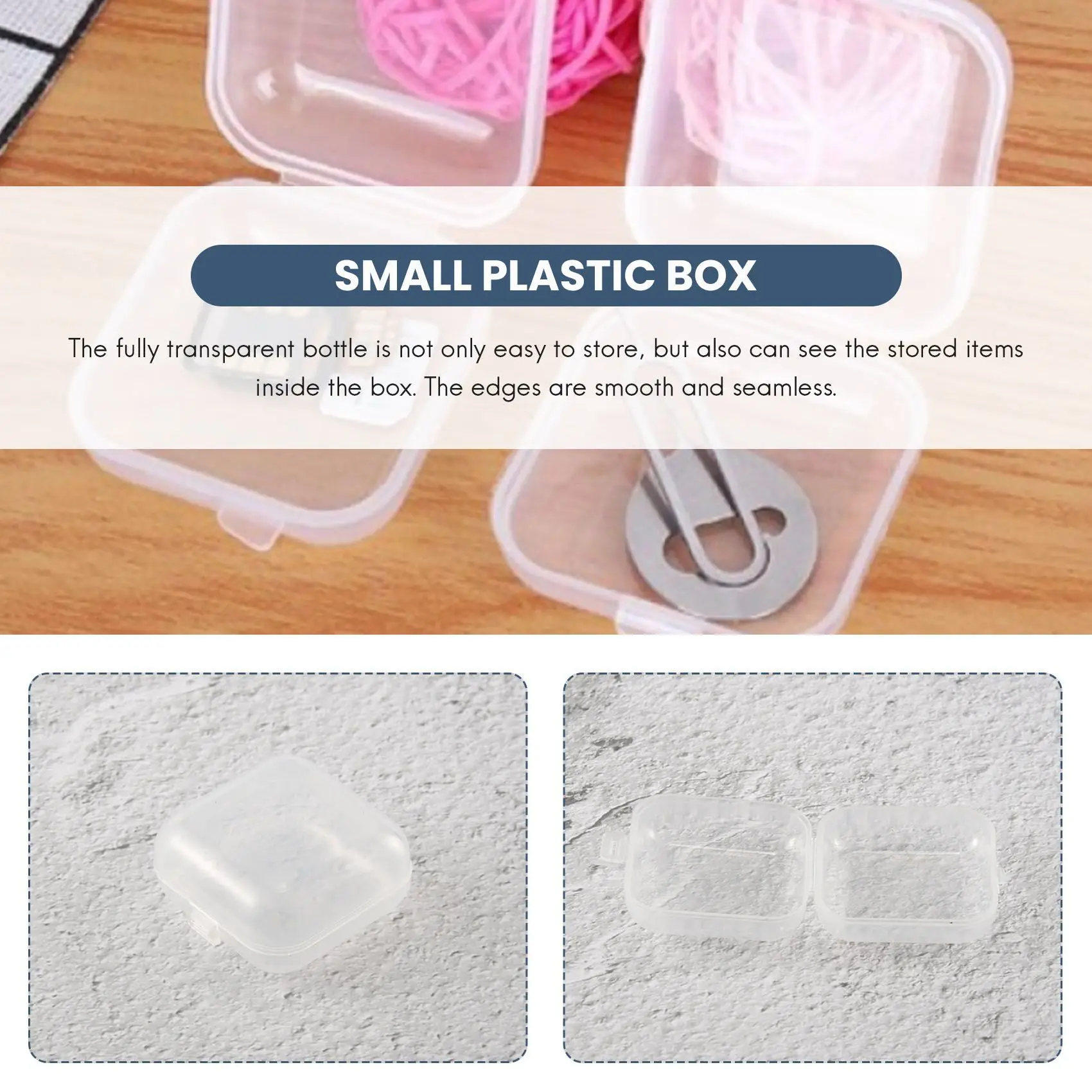 24 Adet Küçük Şeffaf Plastik Boncuk Saklama Kapları Menteşeli Kapaklı kutu Depolama için Küçük Eşyalar El Sanatları Donanım