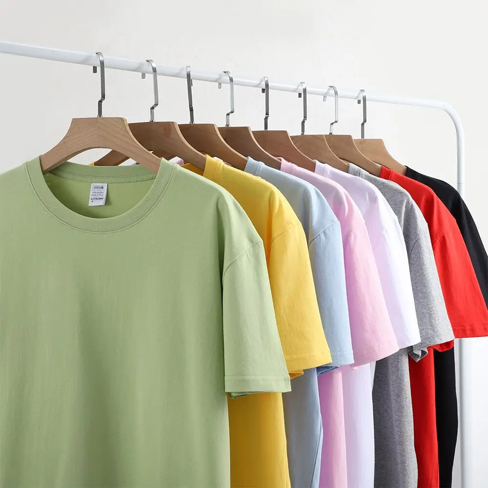 2022 %100 % pamuklu tişört Kadın Yaz Kısa Kollu Kadın Gömlek Düz Renk O-boyun Bayanlar T Shirt Kadın Rahat moda üst giyim Tee