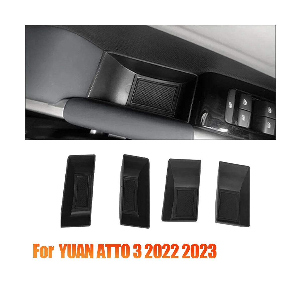 1 Takım Araba İç Kapı Kol Dayama saklama kutusu Kapak Kılıf için Arka Kapı Kolu BYD YUAN Artı EV ATTO 3 2022