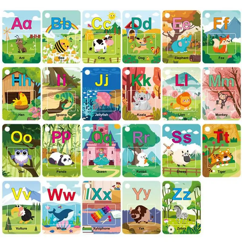 Su Boyama Kitapları Yürümeye Başlayan Çizim 26 Harfler ABC Kelimeler Boyama Kalem Su Sihirli Çizim ABC Kelimeler eğitici oyuncak