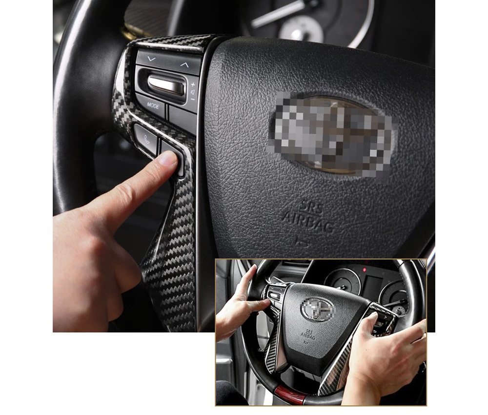 ABS direksiyon trim dekoratif Kontrol Düğmesi çerçeve pul etiket aksesuarları kapak Toyota MarkX Mark X 2010-2017 için