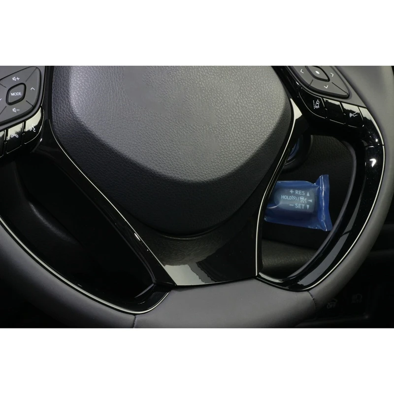 Araba ABS Siyah İç direksiyon Dekorasyon Kapak Trim Toyota C-HR IZOA 2017-2020