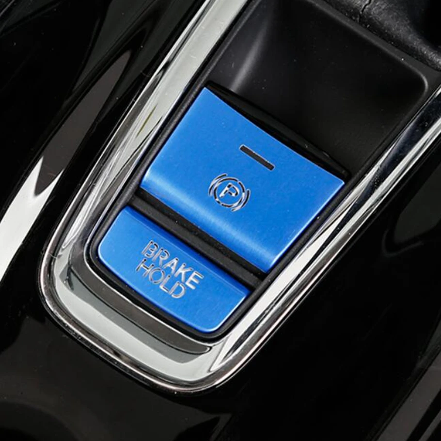 Araba Styling Elektronik El Freni Düğmeler Pullu Dekorasyon Paneli Kapak Trim Fit Honda Vezel İçin HR-V 2014-2020 Aksesuarları