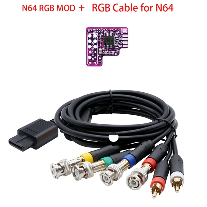 N64 RGB MOD+RGB Kablosu N64 NTSC Konsolları RGB Modülü Çip Nintendo 64 NTSC Modifiye RGB Çıkış Modülü Dayanıklı Kullanımı Kolay