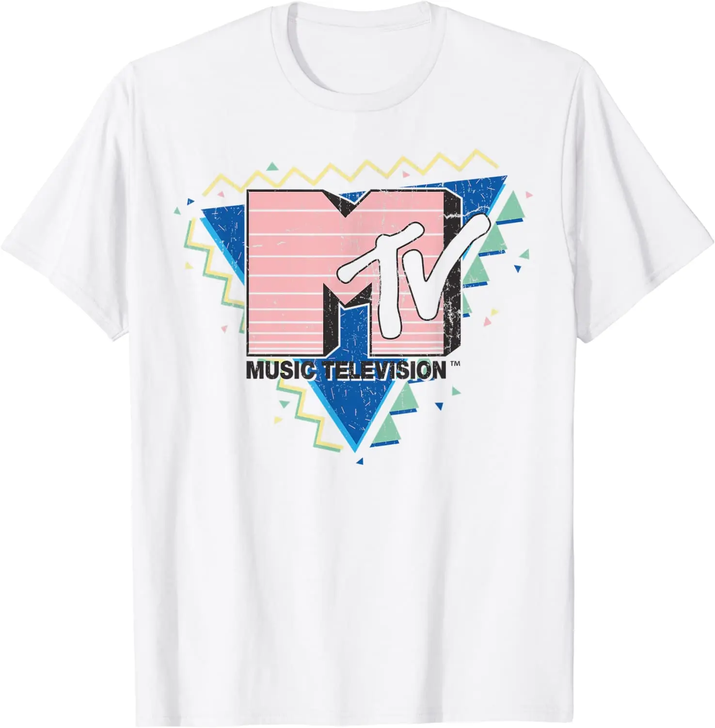 MTV Pembe Çizgili Logo 90'lı Yılların Retro Tasarım Grafikli Tişörtü