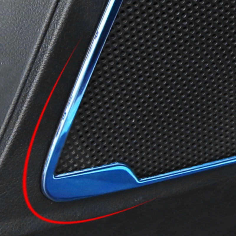 4 adet / Paslanmaz çelik İç Kapı Hoparlör Ses Ses Çerçeve Halka Kalıplama Garnitür Kapak Trim için Ford Focus 3 4 MK3 MK4 2012-2017