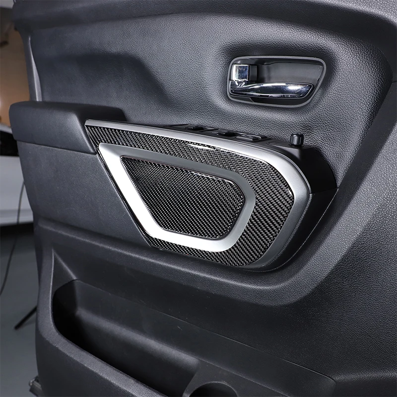 Nissan Titan 2016-2023 için Araba Kapı Paneli Dekoratif Çıkartmalar Yumuşak Karbon Fiber İç Modifikasyon Aksesuarları 8 Adet