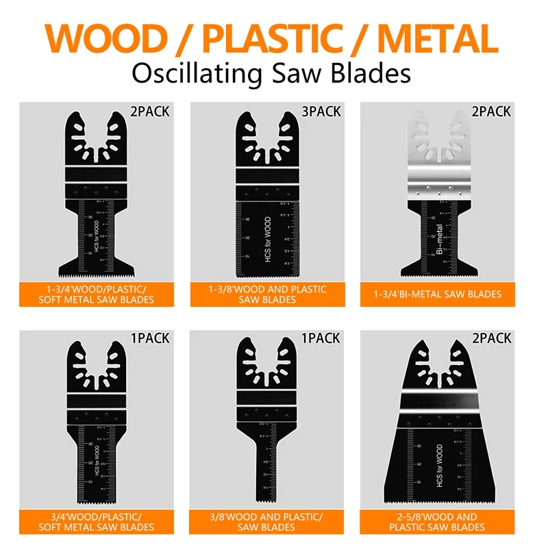 81 Adet Salınan Testere Bıçakları Yüksek Karbonlu Çelik Kesici Salınan Çok Aracı DIY Evrensel Metal Ahşap Plastik Testere Bıçakları