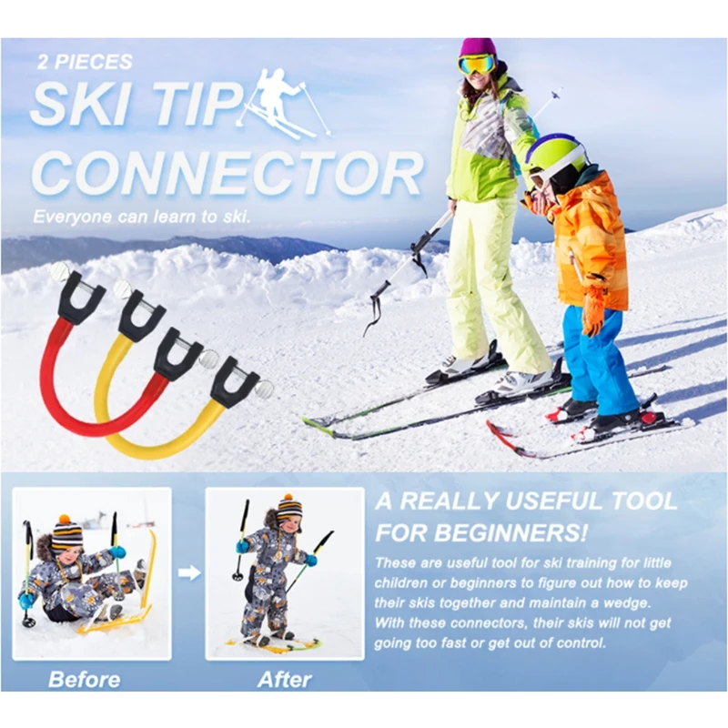 4 Adet Kayak Ucu Konektörü Eğitmen Kayak Eğitim Yardımları Kolay Kama Kar Kayak Eğitim Araçları Acemi İçin Kayak Eğitimi