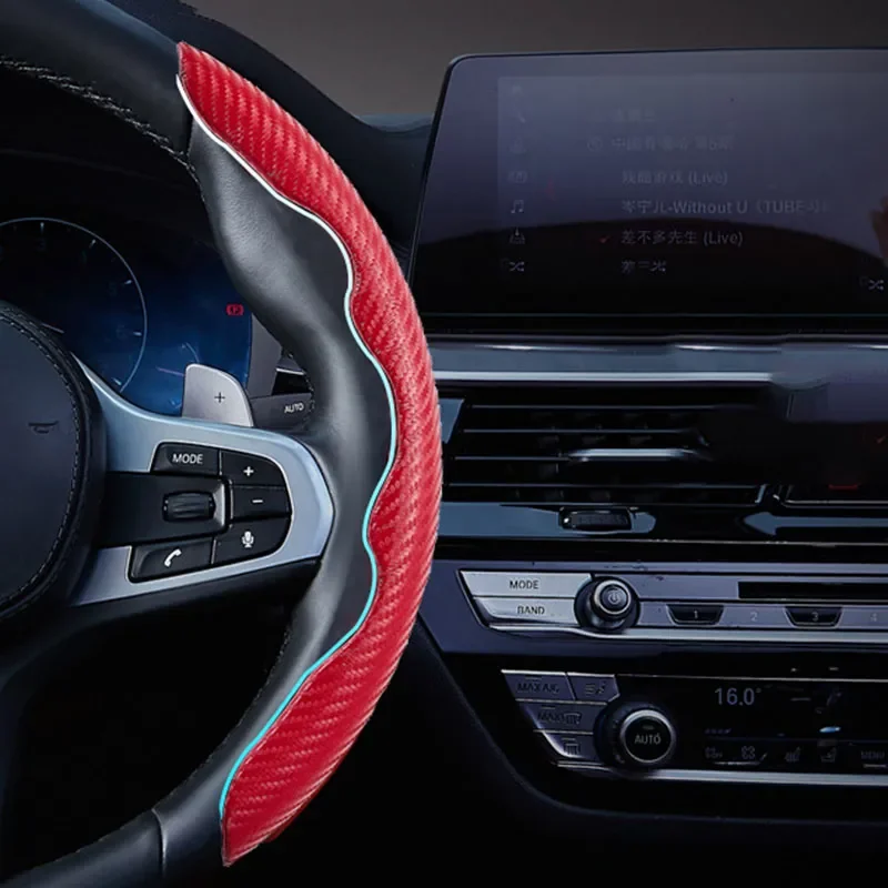 1 Çift Evrensel Kaymaz Araba direksiyon kılıfı Karbon Fiber Güçlendirici Kapak BMW için E46 Golf Oto İç Araba Aksesuarları 2023