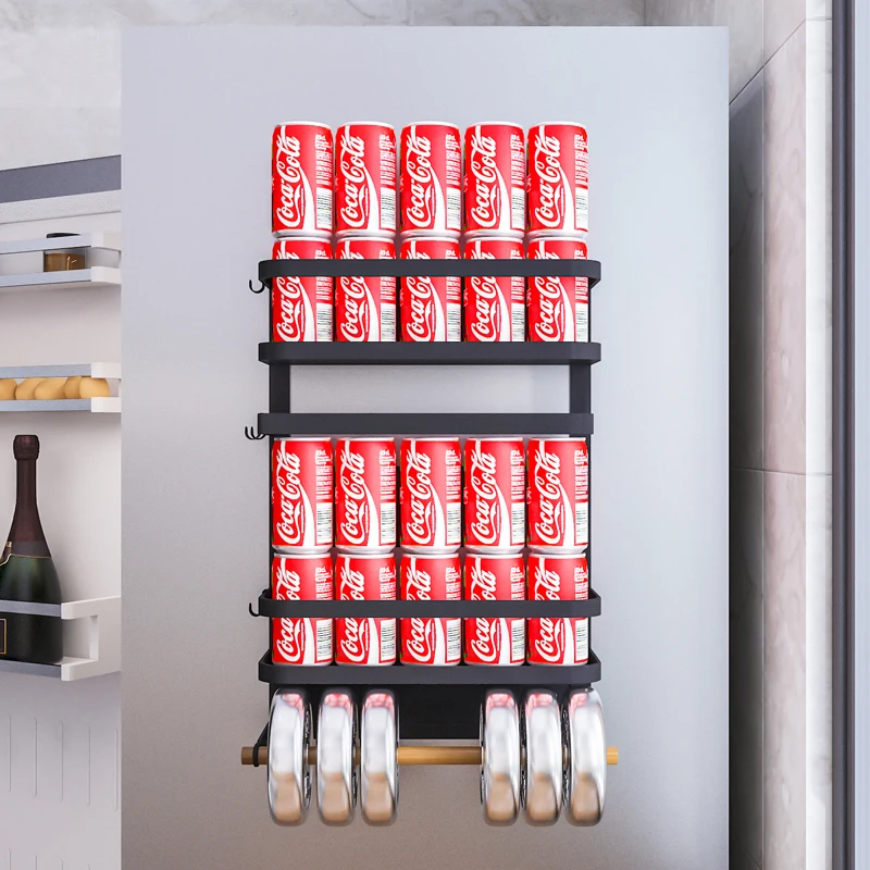 Mutfak buzdolabı manyetik raf mıknatıs duvara monte yan saklama kutusu baharat raf plastik wrap çanta yan raf
