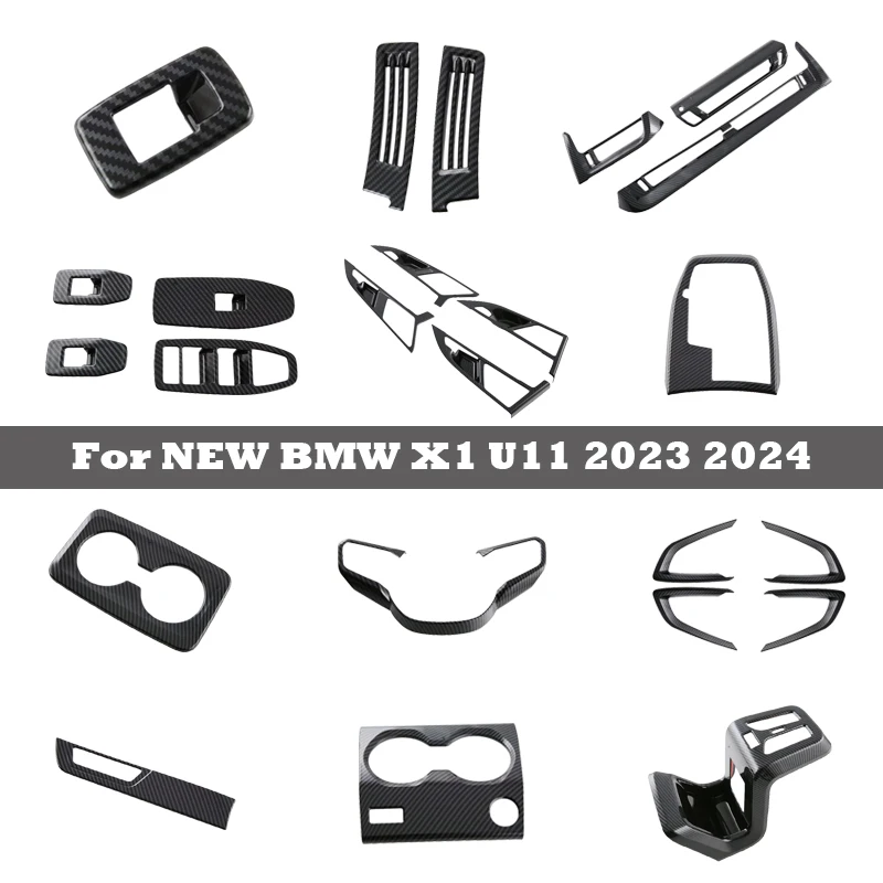 BMW için X1 İX1 U10 U11 2023-24 ABS Karbon Fiber Araba Merkezi Kontrol Hava Çıkış Dekoratif Çerçeve Sticker Araba İç Aksesuarları