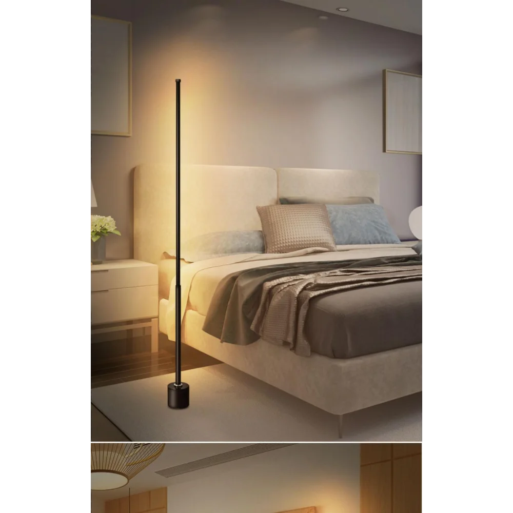 LED uzaktan kumanda atmosfer zemin lambası yatak odası zemin uyku gece lambası yumuşak ışık odası aydınlatma ayakta uzun kutup lambası