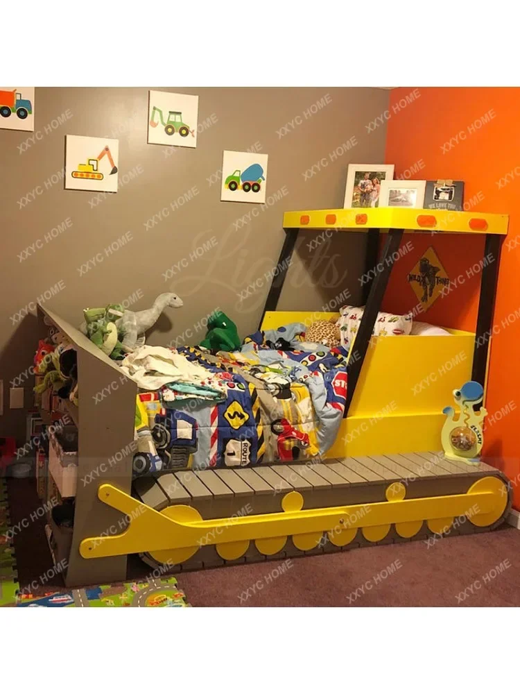 Çocuk Yatağı Araba Styling Çok Fonksiyonlu Entegre katı ahşap Kişilik Erkek Yatak Araba Özelleştirme cama para niña