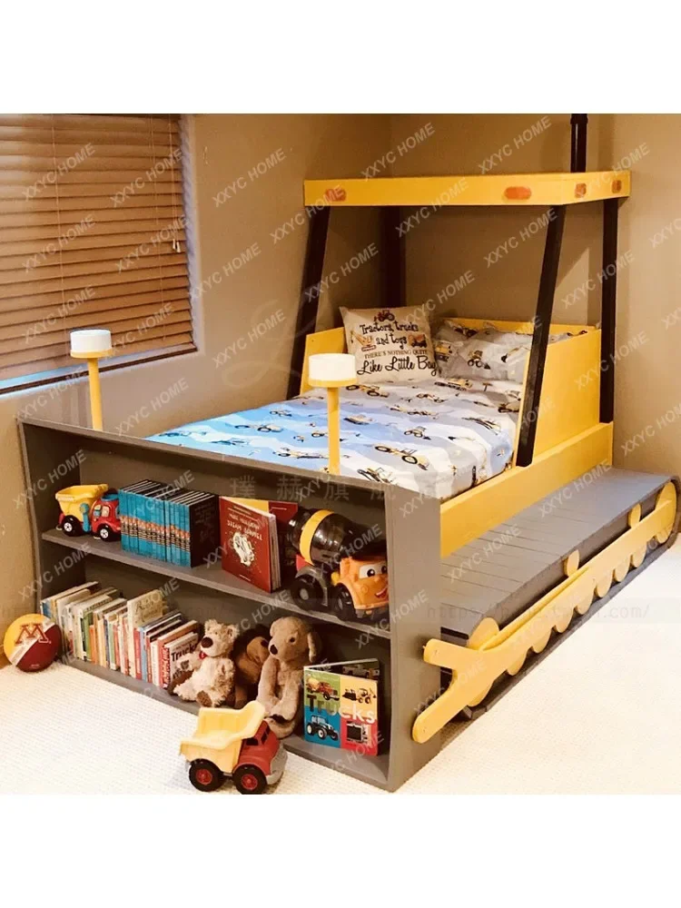 Çocuk Yatağı Araba Styling Çok Fonksiyonlu Entegre katı ahşap Kişilik Erkek Yatak Araba Özelleştirme cama para niña