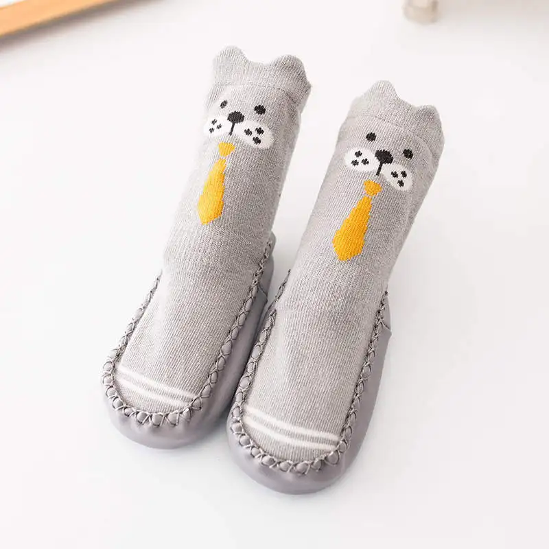 Warmom Bebek Bebek Çorap Kauçuk Tabanlı Yenidoğan Bebek Kız Erkek Ayakkabı Sonbahar Bebek Kat Çorap Anti Kayma Yumuşak Taban Çorap