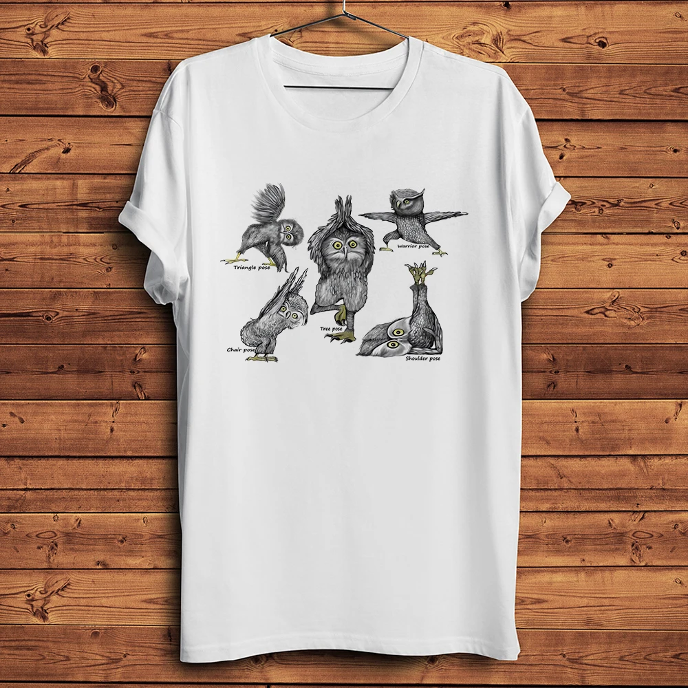 yoga baykuş Meditasyon Akrep omuz poz komik Yenilik TShirt Homme Kısa Kollu Rahat T Shirt Unisex Tee Nefes