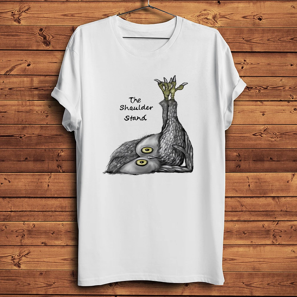 yoga baykuş Meditasyon Akrep omuz poz komik Yenilik TShirt Homme Kısa Kollu Rahat T Shirt Unisex Tee Nefes
