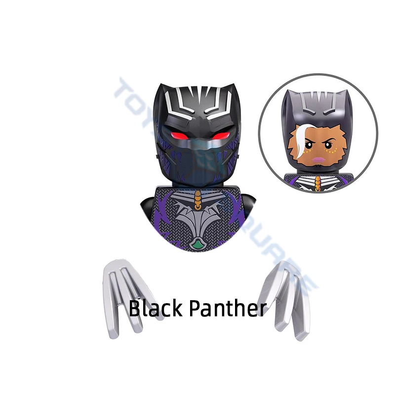 Örümcek Demir Siyah Thor Adam Panter Modeli Blokları MOC Tuğla Seti Hediyeler Oyuncaklar Çocuklar İçin TV6202