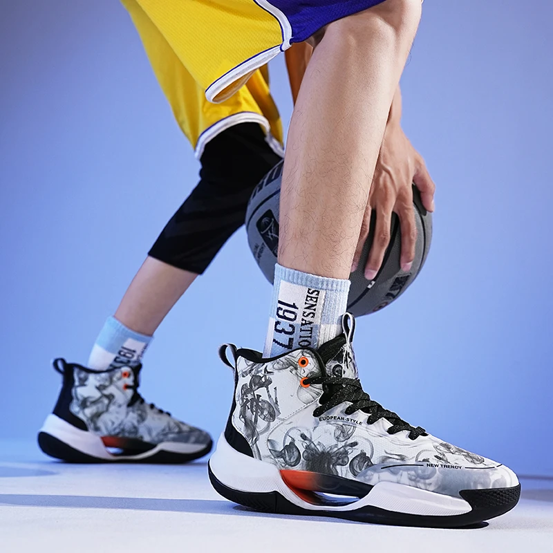 Kaliteli Unisex Basketbol Spor spor ayakkabıları Anti-kaygan Sokak basketbol ayakkabıları Erkekler için Renkli Kadın Basketbol Sneakers
