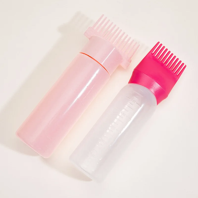 120/170ml Saç Boyası Doldurulabilir Şişe Aplikatör Tarak Renkli Plastik Boyama şampuan şişesi Yağ Tarak Kuaförlük Şekillendirici Aracı