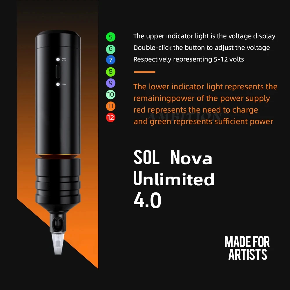XNET Sol Nova Unbegrenzte Drahtlose Tattoo Maschine Stift Kernlosen DC Motor für Tattoo Künstler Körper Kunst