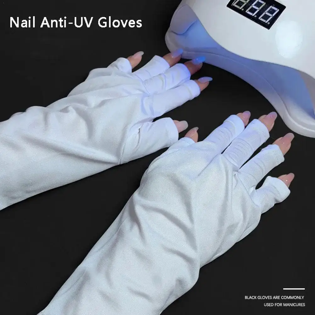 Anti Çivi UV koruma Eldivenleri 1 çift Led Lamba radyasyon geçirmez Eldiven Koruyucu Eller UV ışık lambası Kurutma Manikür Tırnak araçları