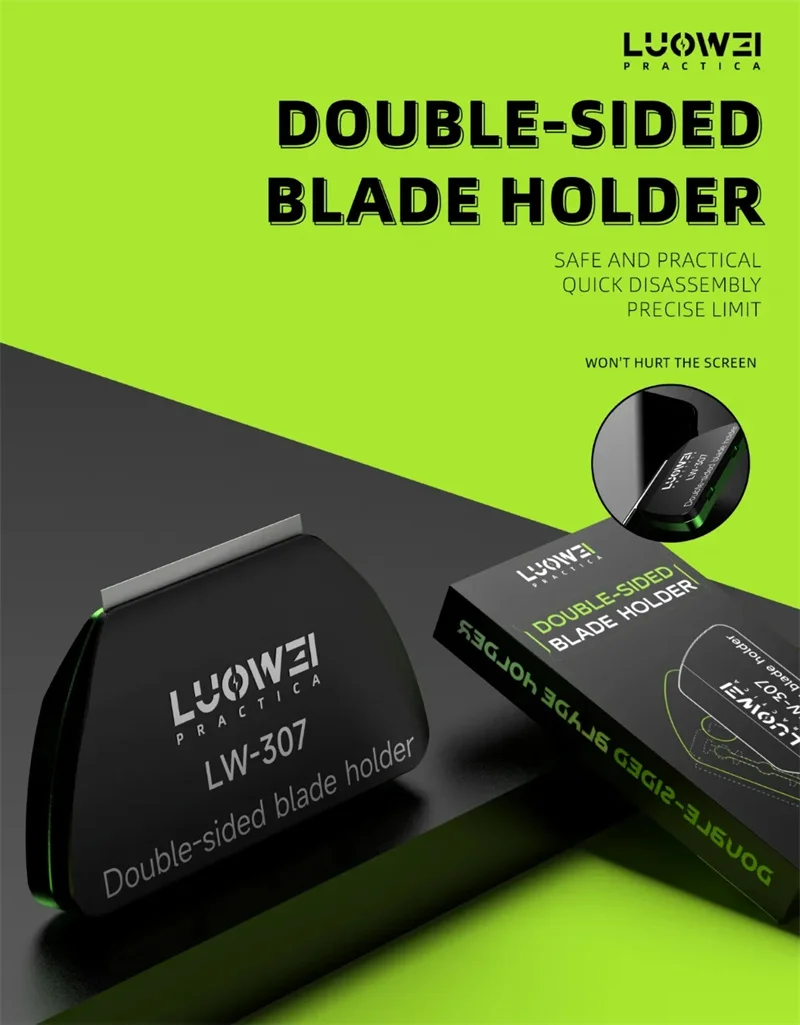 LUOWEİ LW-307 Çift taraflı Bıçak Tutucu Kavisli Telefonu Tamir Bıçağı Sabitleme Fikstür Cep Telefonu Tamir Temizleme OCA Tutkal Aracı