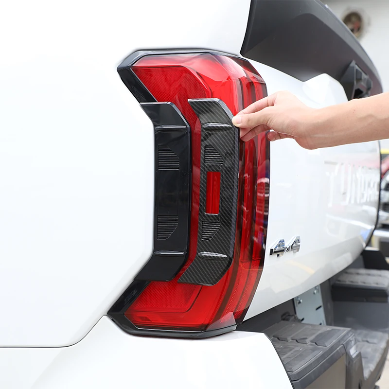 Toyota Tundra 2022-2023 için ABS Karbon Fiber / Gümüş Araba Arka Kuyruk İşık Yan lamba krom çerçeve Trim Sticker Araba Aksesuarları