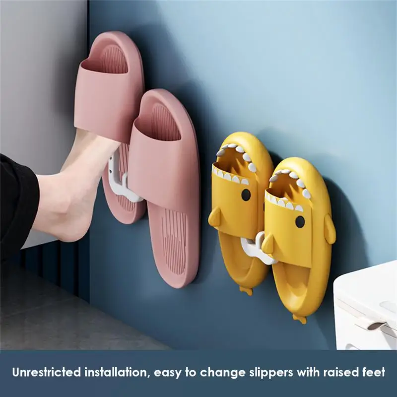 1 ~ 20 ADET RYRASlippers askılı kancalar Banyo Tuvalet ayakkabı rafı Duvara Monte Terlik Organizatörler Küçük Nesne Depolama Ürünü