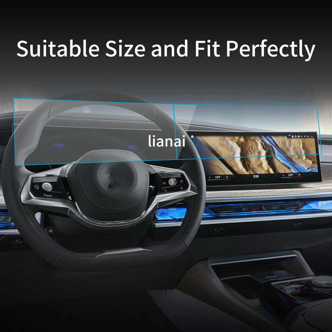Ekran Koruyucu Temperli Cam koruyucu film Carplay LCD çizilmez otomobil araç Dış Aksesuarları BMW İ7 2024
