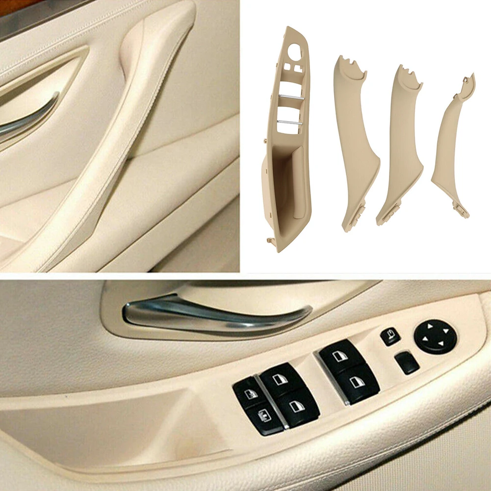 Iç Cam Anahtarı Kol Dayama panelli kapı Kolu Kiti için BMW 5 Serisi, F10, Anti Deglue, Korur Araba Renk ve Parlaklık, Siyah