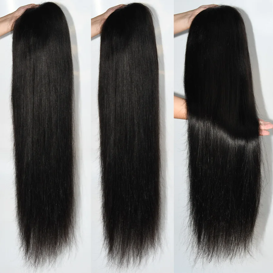 4x4 Düz Dantel Kapatma insan saçı peruk 24 26 28 inç Ön Koparıp Dantel Frontal insan saçı peruk s Kadınlar için 3 Gün Teslimat