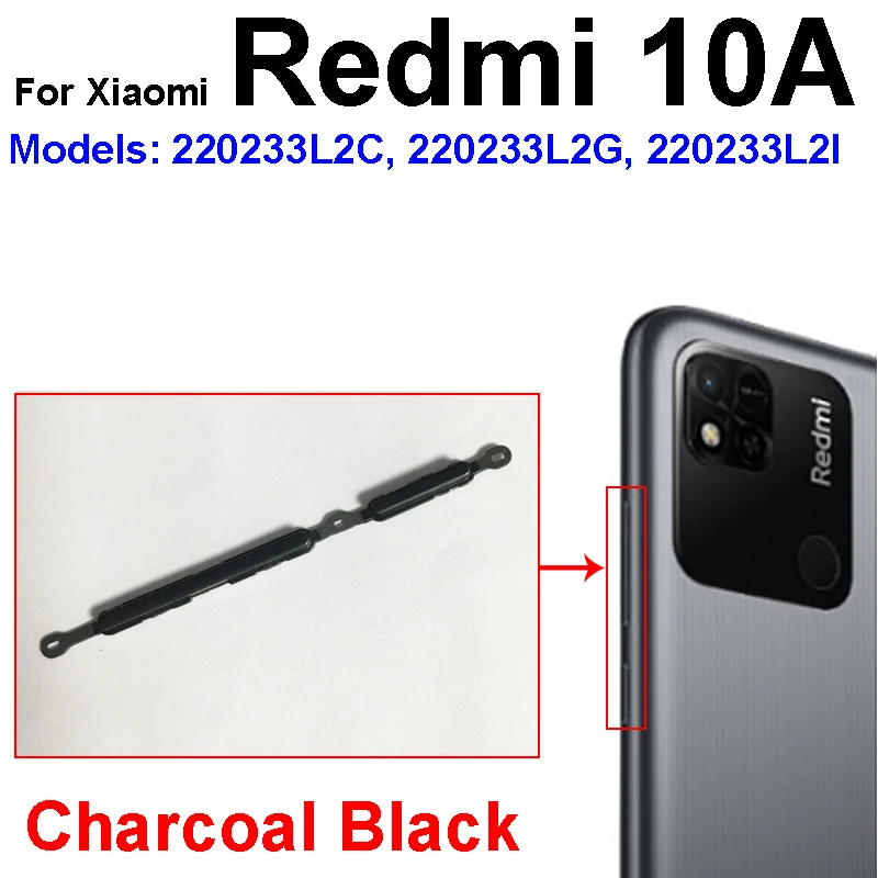 Açık Kapalı Güç Ses Yan Düğme Xiaomi Redmi İçin 10 10A 10C Güç Düğmesi Ses Kontrolü Yan Tuşları Değiştirme