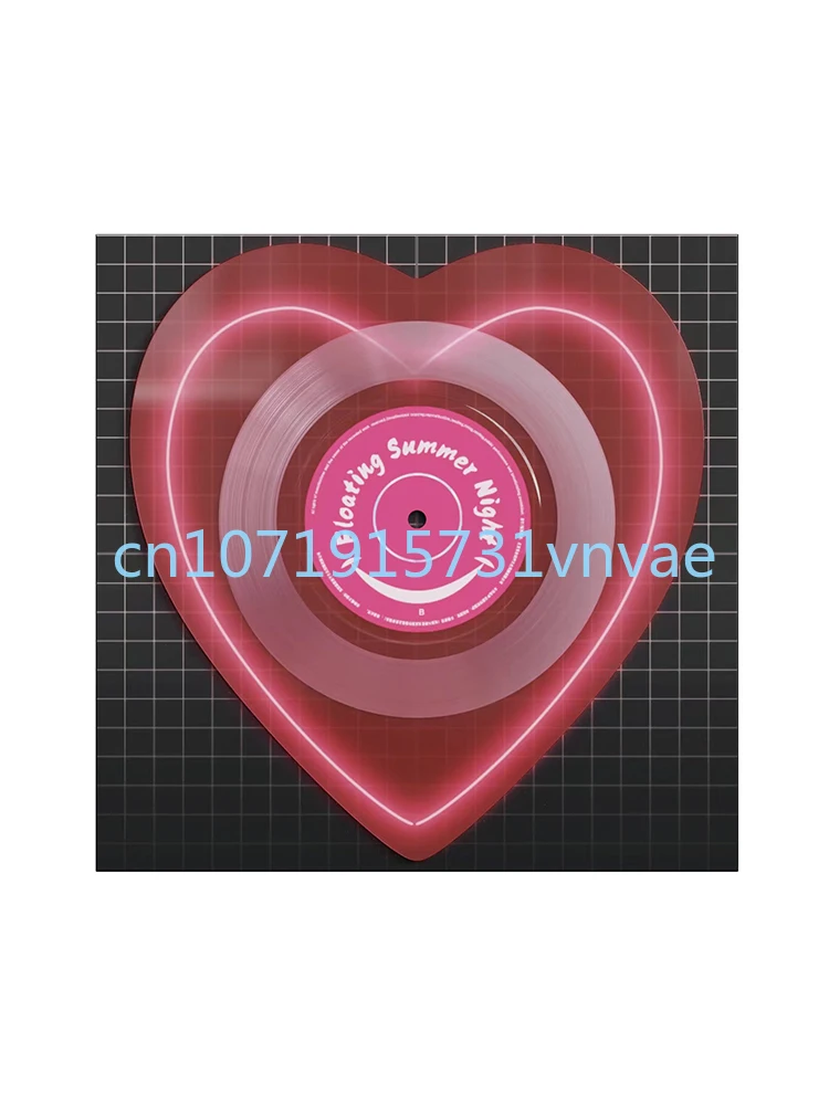Pembe kalp şeklinde kayıt sevgililer Günü Sınırlı Aşk Gramofon Plak Süsleme Dekorasyon LP