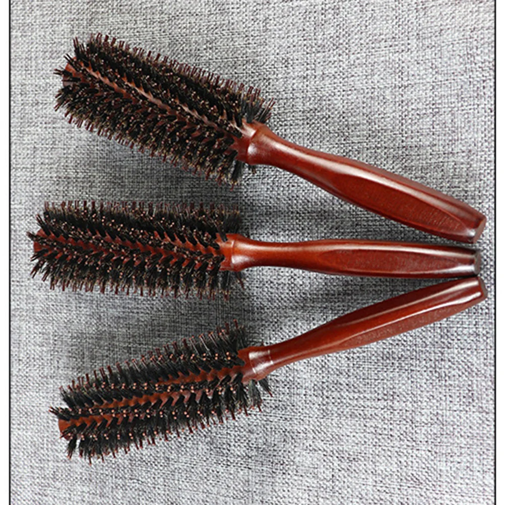 Yuvarlak Saç Fırçası Ahşap Saplı Saç Fırçası Şekillendirici Saç Fırçası Saç Şekillendirme, Kurutma, ( Dimi 12 )