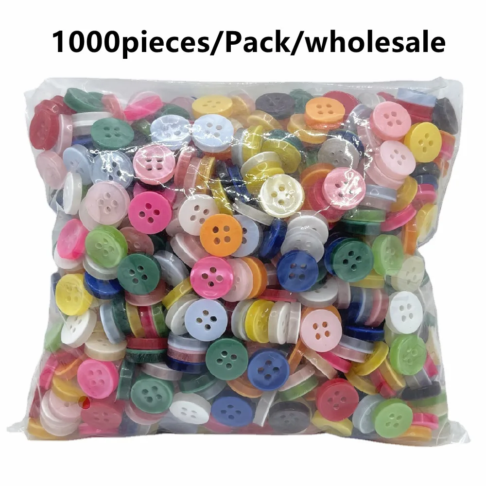 Suoja 1000 adet 4 delik Renkli çocuklar için Reçine Düğmeler Giyim için İğne Meslekler 11mm dikiş dıy Toptan düğme