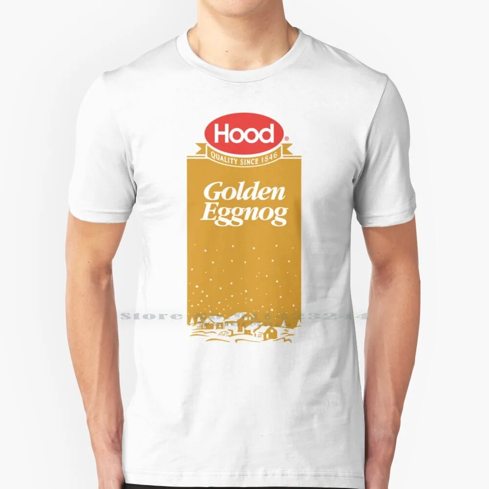 Altın Noel Eggnog T Shirt Pamuk 6XL Hood Altın Eggnog Tatil Noel Çirkin Kazak Retro Ambalaj Logoları Discochicken