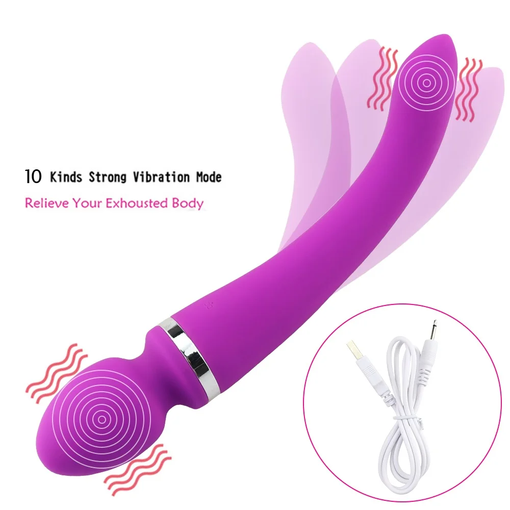Çift Kafa Vibratör Kadınlar İçin Seks Oyuncakları AV Değnek Klitoris Stimülasyon G-spot Vibratör Güçlü Seks Ürün vajina masaj aleti