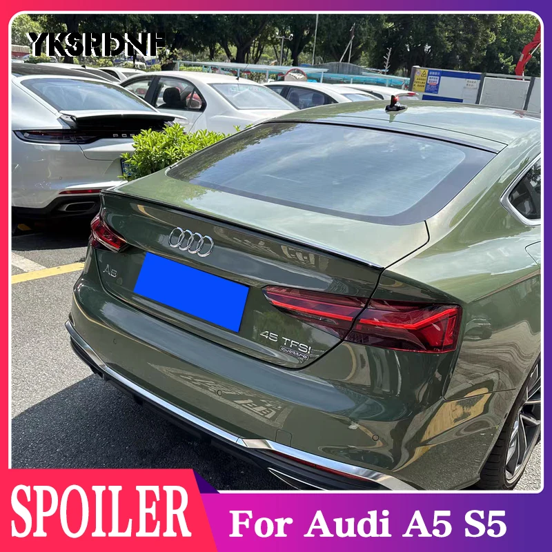 Audi için A5 S5 2017-2023 Araba Arka Bagaj Spoiler Yüksek Kaliteli ABS Malzeme Astar Renk Araba Kuyruk Kanat Dekorasyon