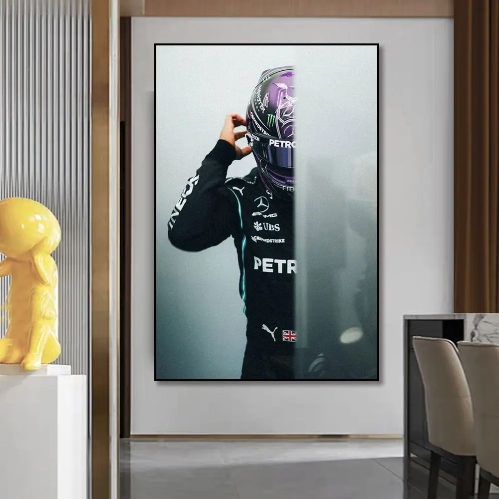 Lewis Hamilton F1 Formula 1 Kask Yarış Poster Baskı Tuval Boyama Ev Dekor Duvar sanat resmi Oturma Odası Yatak Odası Çocuklar İçin