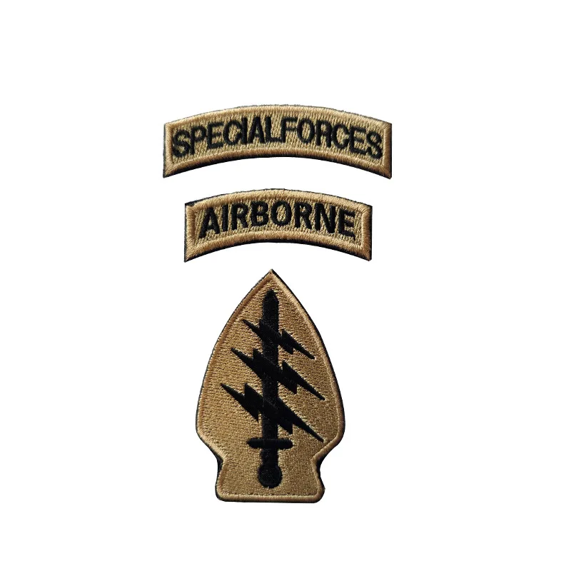 Amerikan Bayrağı Yıldırım Çıkartmalar Specialforces Nakış Yamalar Havadan Sırt Çantası Bölüm Kol Bandı Askeri cırt cırt Rozeti