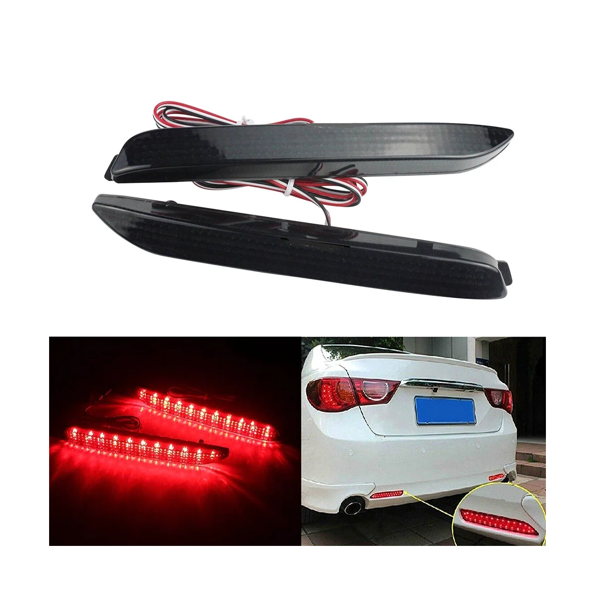 Siyah Lens Tampon Reflektör Fren Arka bar ışığı Arka Kuyruk İşık Dönüş Sinyali LED Araba Lexus için Toyota için 8192008010