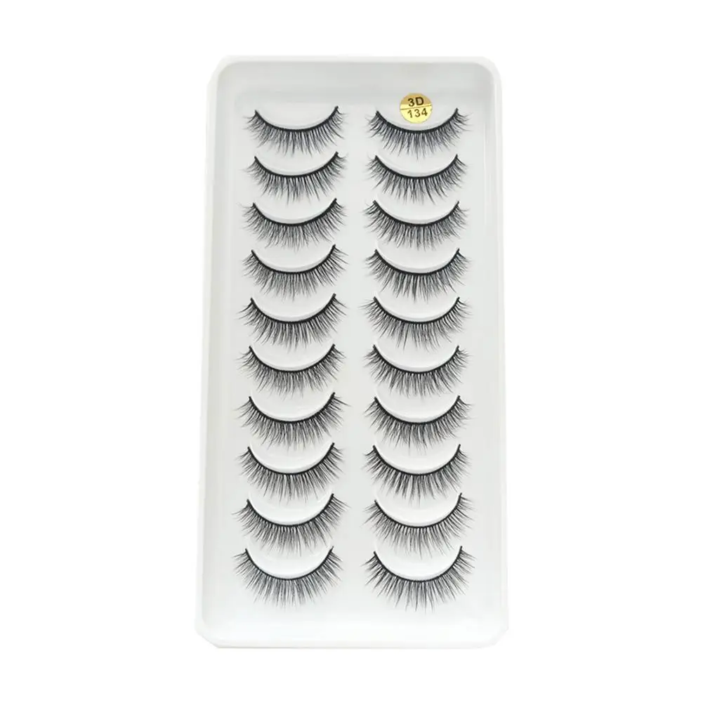 10 pairs Doğal Yanlış Eyelashes 3D Seksi Vizon Kirpiklere Toptan Uzantıları Sahte Yanlış Eyelashes Makyaj R5M5