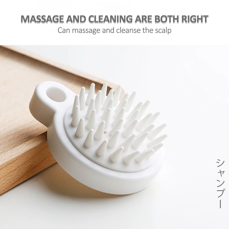Beyaz Saç Yıkama Fırçası Silikon Kafa Vücut Derisi Masaj Fırçası Silikon şampuan fırçası duş fırçası Banyo SPA Masaj Fırçası