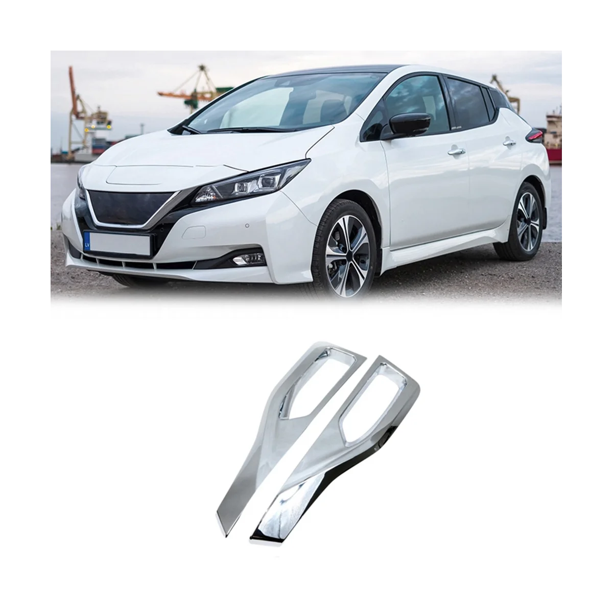 Ön Sis İşık Lambası Kapak Trim Sis Lambası Çerçeve Dekorasyon Çerçeve Krom Nissan Leaf için ZE1 2018-2022