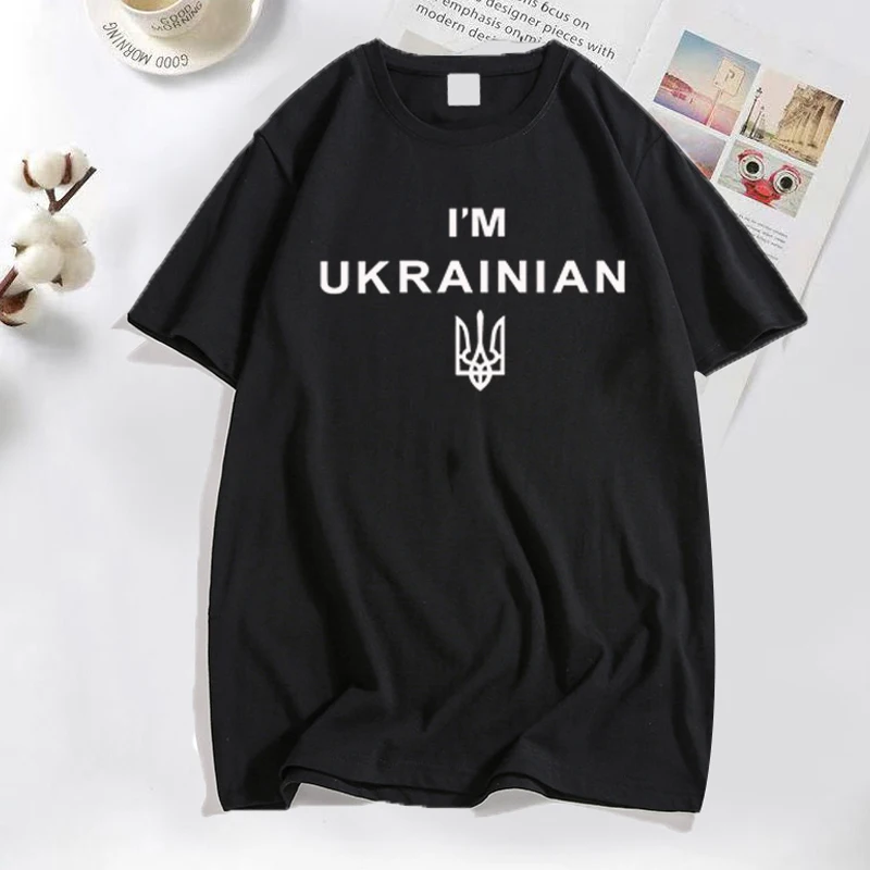 BEN UKRAYNA T Shirt Baskılar Büyük Boy T-shirt Ukrayna Kısa Kollu Erkek Grafik Tees Pamuk Rahat tasarımcı kıyafetleri Tees