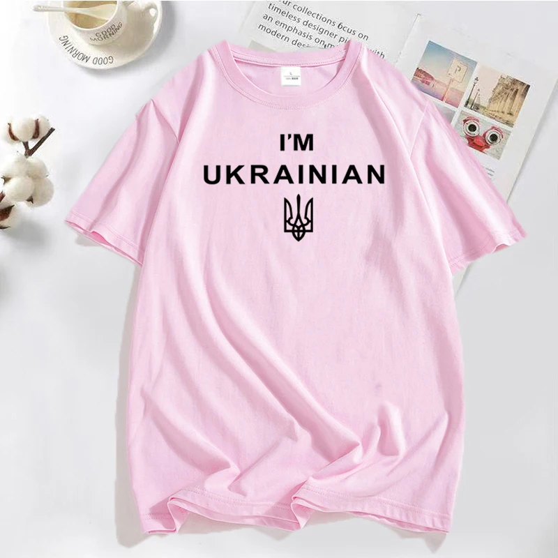 BEN UKRAYNA T Shirt Baskılar Büyük Boy T-shirt Ukrayna Kısa Kollu Erkek Grafik Tees Pamuk Rahat tasarımcı kıyafetleri Tees
