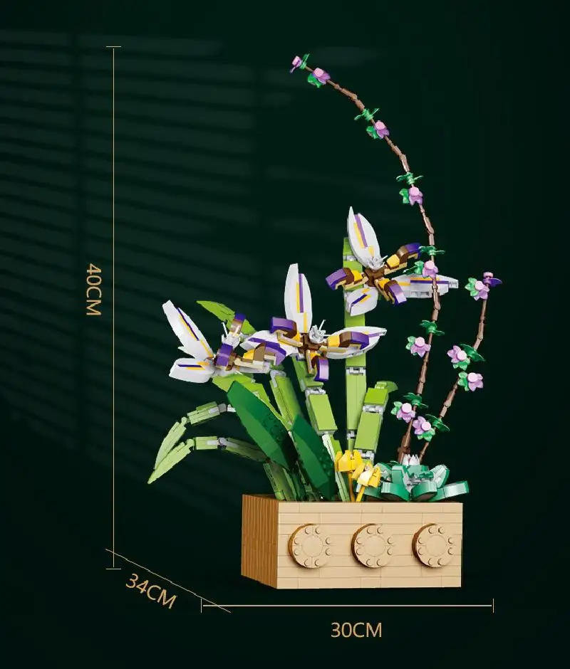 G5011 Küçük Parçacıklar Ulusal Tarzı Glayöl Yapı Taşı Buket Bulmaca Montaj Ev Saksı Dekorasyon Ebedi Çiçek