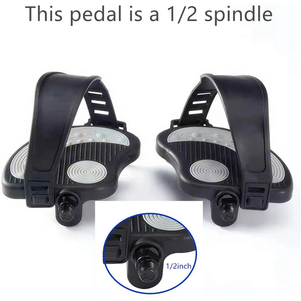 Spin Bisiklet ve Kapalı Sabit Egzersiz Bisikleti için Askılı Egzersiz Bisikleti Pedalları, 9/16 inç